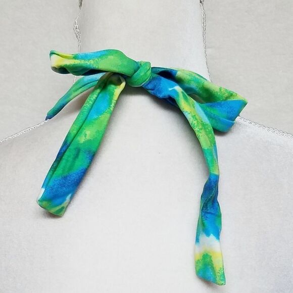 VINTAGE Surf Side Blue Tie-Dye Halter Bikini - Picture 10 of 14
